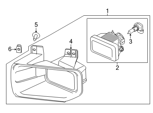 1995 Ford Mustang Lamp Assembly - Fog - Front Diagram for FL3Z-15201-C