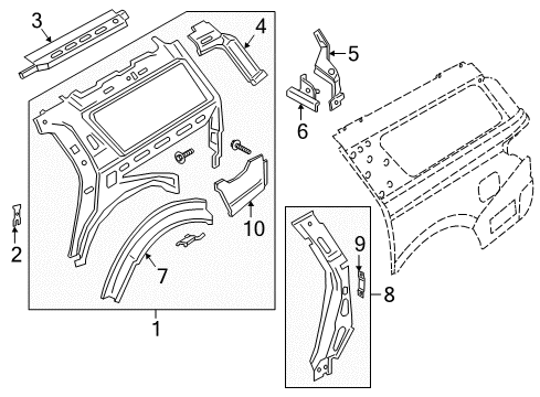 2023 Lincoln Navigator Inner Structure - Quarter Panel Diagram