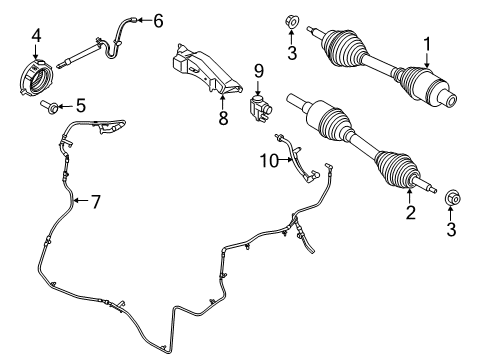 2020 Ford F-150 Drive Axles - Front Diagram 1