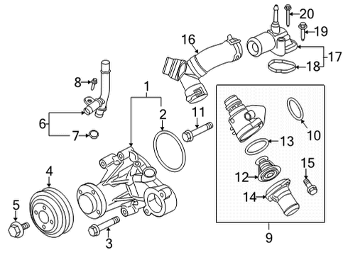 PUMP ASY - WATER Diagram for BR3Z-8501-S