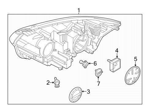 2022 Ford E-Transit Headlamp Components Diagram 2