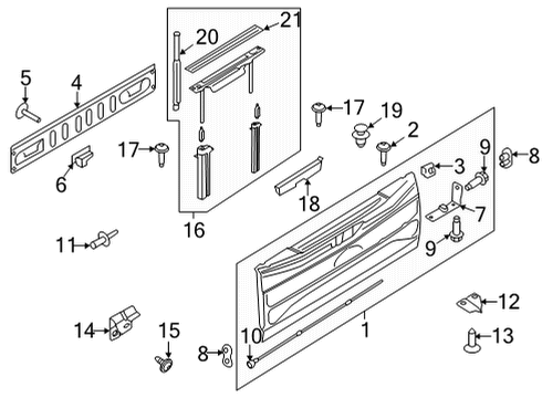 2022 Ford F-150 Tail Gate Diagram 1