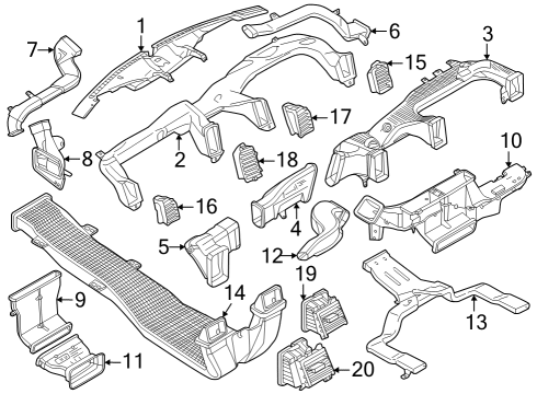 2023 Ford F-350 Super Duty Ducts Diagram 1