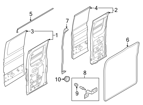 2022 Ford E-Transit Door & Components Diagram 4