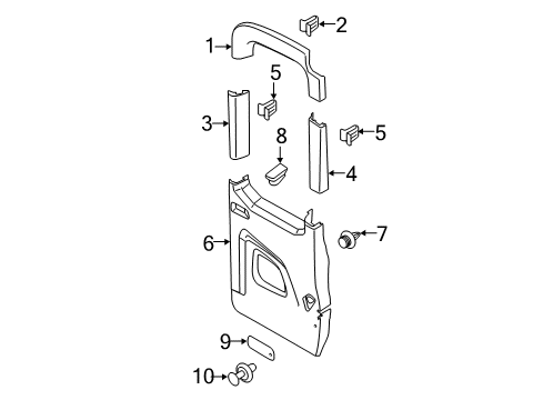2022 Ford Transit 350 Interior Trim - Back Door Diagram 4