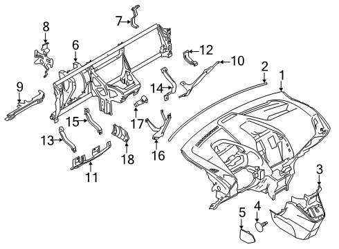 2022 Ford Transit Connect Cluster & Switches, Instrument Panel Diagram 1