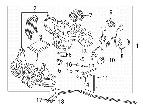 2022 Ford Expedition A/C Evaporator & Heater Components Diagram 2