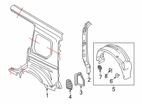 2022 Ford Transit Connect Side Panel & Components Diagram 2