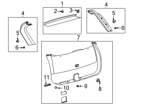 2022 Ford Escape Interior Trim - Lift Gate Diagram