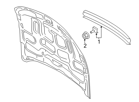 2020 Ford Mustang Exterior Trim - Hood Diagram 1