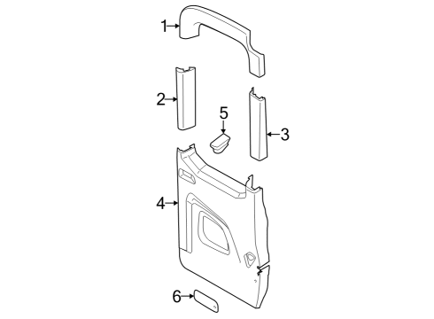2023 Ford E-Transit Interior Trim - Back Door Diagram 4