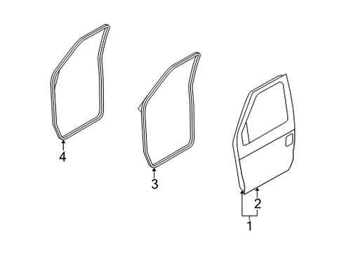 2023 Ford E-350/E-350 Super Duty Door & Components Diagram