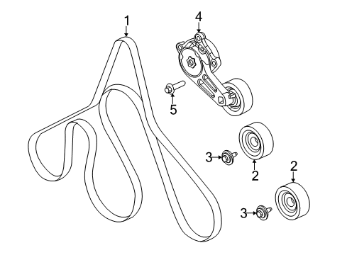 2020 Ford F-350 Super Duty Belts & Pulleys Diagram 1