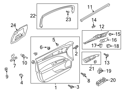 2020 Ford SSV Plug-In Hybrid Interior Trim - Front Door Diagram