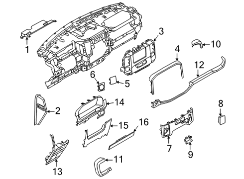 2023 Ford F-150 Instrument Panel Components Diagram 4