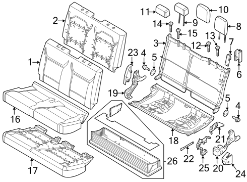LATCH Assembly - REAR SEAT CUSHION Diagram for HU5Z-9667412-B
