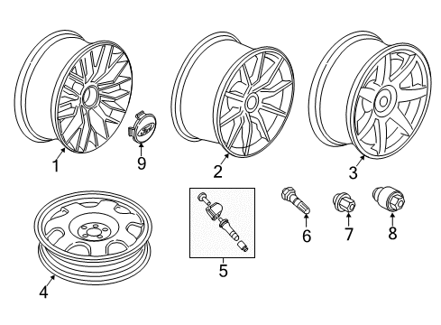 1991 Mercury Topaz WHEEL ASY Diagram for HR3Z-1007-G