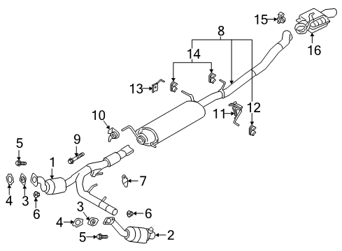 2019 Ford F53 Stripped Chassis MUFFLER ASY Diagram for JL1Z-5230-E