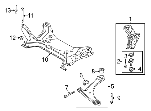 2022 Ford Transit 350 Front Suspension Components, Lower Control Arm, Stabilizer Bar Diagram 1
