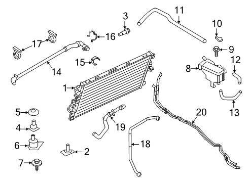 1985 Lincoln Mark VII Radiator Assembly Diagram for HC3Z-8005-E
