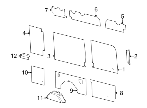 2023 Ford E-Transit Interior Trim - Side Panel Diagram 9