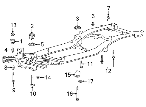 2021 Ford Ranger Body Mounting - Frame Diagram