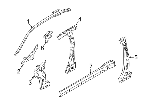 2020 Lincoln Continental Center Pillar & Rocker, Hinge Pillar Diagram