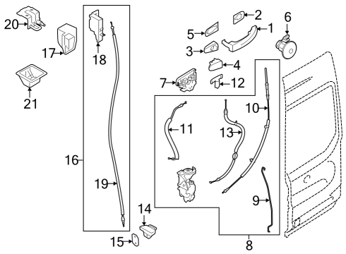 2022 Ford E-Transit Lock & Hardware Diagram 2