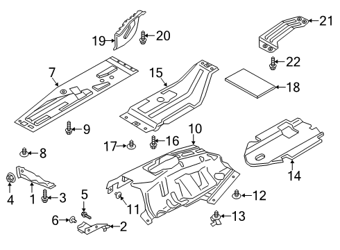 2023 Ford Ranger Under Cover & Splash Shields Diagram 1