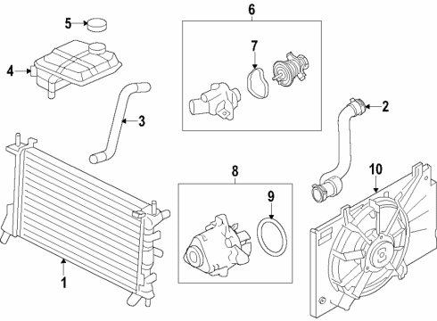 2021 Ford Transit Connect Cooling System, Radiator, Water Pump, Cooling Fan Diagram 4