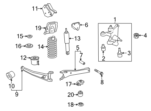 1984 Lincoln Mark VII Shock Absorber Assembly Diagram for HC3Z-18124-Y