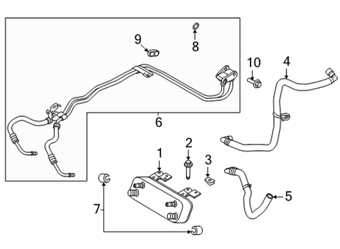 2021 Ford Bronco HOSE - OIL COOLER Diagram for MB3Z-8N021-D