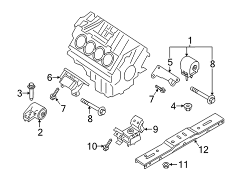 2022 Ford F-150 Engine & Trans Mounting Diagram 6
