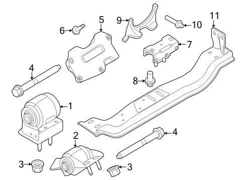 2024 Ford F-350 Super Duty Engine & Trans Mounting Diagram 2