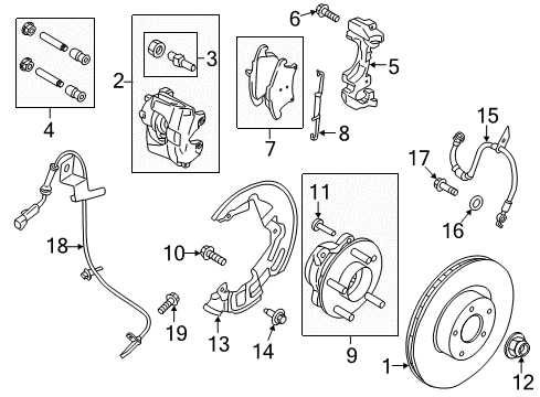 2020 Ford SSV Plug-In Hybrid Front Brakes Diagram
