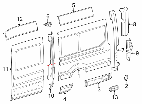 2022 Ford E-Transit Side Panel & Components Diagram 5