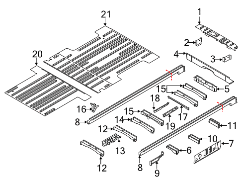 2020 Ford Transit 250 Rear Body - Floor & Rails Diagram 3