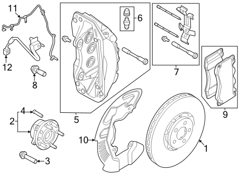 2024 Ford Mustang CALIPER ASY - BRAKE - LESS PAD Diagram for PR3Z-2B121-C