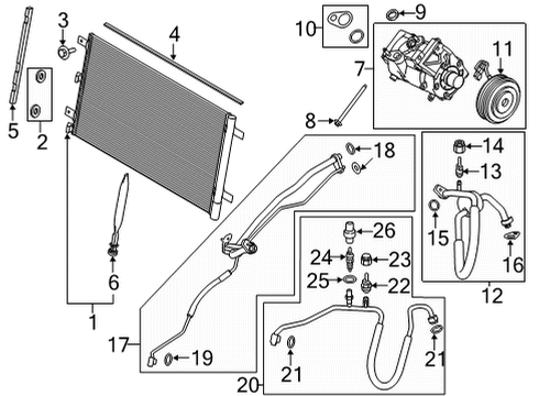 2021 Ford F-150 A/C Condenser, Compressor & Lines Diagram 5