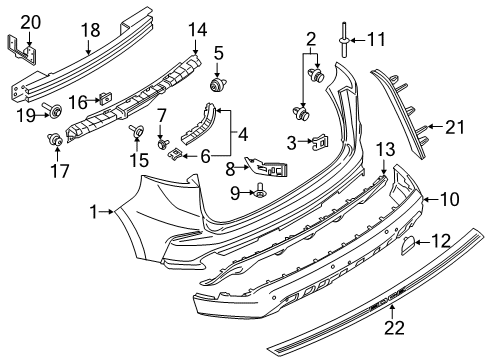2023 Ford Edge Bumper & Components - Rear Diagram 1