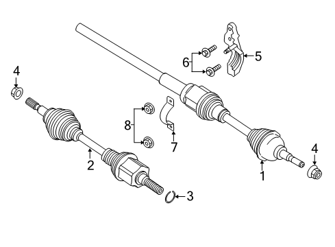 2020 Lincoln Continental Drive Axles - Front Diagram 2
