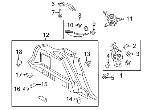 2022 Lincoln Nautilus Interior Trim - Quarter Panels Diagram 1