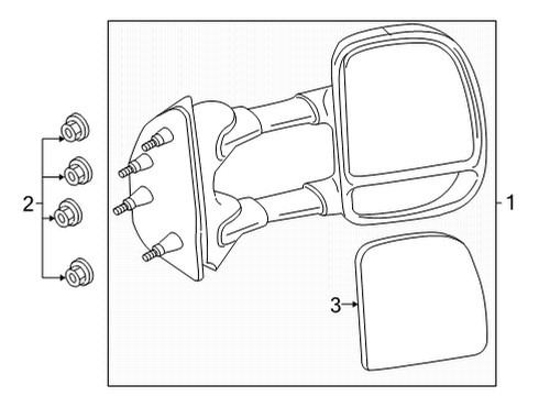 2023 Ford E-350/E-350 Super Duty Mirrors Diagram 2