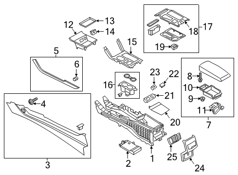 2020 Ford SSV Plug-In Hybrid Console Diagram 1