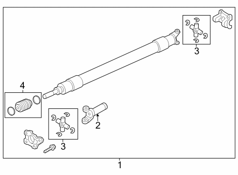 2023 Ford F-250 Super Duty Drive Shaft - Rear Diagram 1