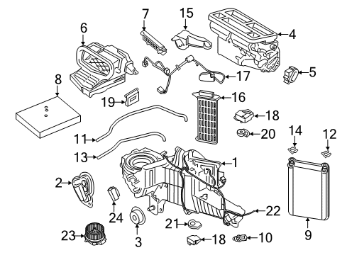 2022 Ford F-250 Super Duty A/C & Heater Control Units Diagram 1