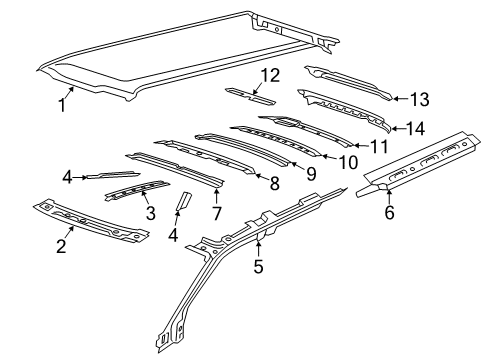 2022 Ford Expedition Roof & Components Diagram 3