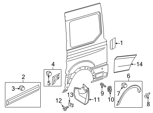 2022 Ford Transit 350 Exterior Trim - Side Panel Diagram 6