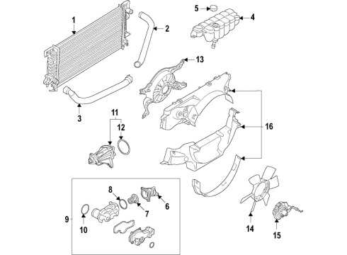 2021 Ford F-150 Cooling System, Radiator, Water Pump, Cooling Fan Diagram 10