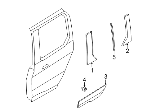 2022 Ford Transit Connect Exterior Trim - Side Door Diagram 4